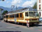 TPC Transports Publics du Chablais ( TPC ) AL Zahnrad Triebwagen BDeh 4/4 312 vor dem SBB Bahnhof von Aigle am 30.07.2006