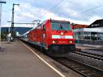 BR 146 Lokportaits Der RE 19467 aus Stuttgart Hbf, gezogen von einer BR 146 213-4, fuhr am 27.06.06 im Aalener Bhf ein.