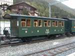 RhB: Aeltester Personenwagen 3.Kl (C2012) am 14.05.00 in Disentis  ...