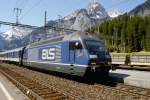 Die Re 465 002-4 der BLS, am 9.5.03 in Kandersteg ... Die Re 465 002-4 der BLS, am 9.5.03 in Kandersteg ...
