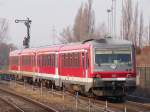 Der Niers-Express verl�sst den Bahnhof Kempen am Niederrhein in Fahrtrichtung ...