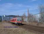 13.03.2007 Ein 628 von Hof nach Selb Stadt passiert die ...