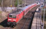 S1 Richtung D�sseldorf. Ausfahrt aus dem Bahnhof Essen-Eiberg. M�rz 2007 ...