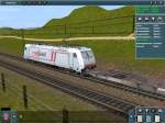 Crossrail Br 185 mit Containerzug in Trainz 2009.  ...