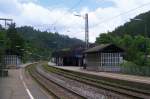 triberg Das Bahnhofsgeb�ude und die Bahnsteige in Triberg; 20.06.2010