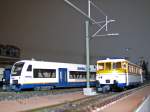 Triebfahrzeuge VT 502 (Bemo) und VT 27 (Brekina 64007)der SWEG im Bw-Bereich meiner Anlage
