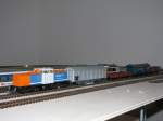 Triebfahrzeuge Nbe 202 547-6 mit einem Bauzug im Bergbahnhof - Amsteg - Laldeln.