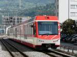 Triebfahrzeuge MGB - Zahnrad Triebzug ABDeh 4/10 2012 Abgestellt auserhalb des Bahnhofs Brig als Reservezug am 25.09.2009 . Das Bild wurde von einem Bahn�bergang aus gemacht.