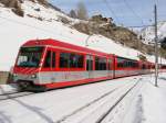 Triebfahrzeuge BDSeh 4/8 2052 'ZERMATT-SHUTTLE' - Einfahrt des Bf. Zermatt - 04/02/2010
