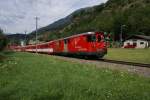 Triebfahrzeuge Deh 4/4 I 53 zieht am 13.7.10 einen Regionalzug von Bitsch Richtung M�rel.