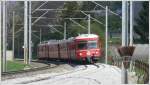 S1 1525 mit Steuerwagen 1716 auf dem umgebauten Dreischienengleis bei ...