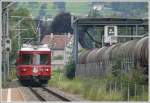 triebwagen S1 1523 mit Be 4/4 514 hat soeben Landquart Ried Richtung Igis verlassen. (26.07.2010)