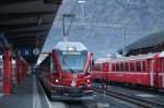 Tirano Bahnhof. Abfahrbereiter Zug ...  Patric Geissberger 15.01.2011