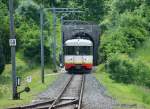 TRN - Les Transports Regionaux Neuchatelois Der Regionalzug 16 erreicht Les Brenets.
(25.06.2010)