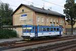 CD 809 336-1 wendet am 15.August 2018 im Bahnhof Sakvice vom Os 14626 aus Hustopece u Brna auf den Os 14627 nach Hustopece u Brna.