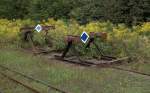 Doppelt hält besser ,  Doppelprellbock   23.08.2014  11:57 Uhr Bahnhof: Bila Tremesna