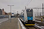 650 203 als Sp 99667 Karlovy Vary-Plzen hl.n. erreicht am 03.12.2022 den Bahnhof Cheb. 