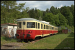 Fahrzeuge der ehemaligen Zahnradbahn Tanvald - Harrachov, wie diese alten Beiwagen, standen am 24.5.2016 im Freilichtmuseum des Bahnhof Tanvald.