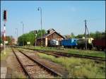 Der Lokschuppen beim Bahnhof Zlonice am 30. 4. 2012.