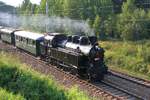 CSD 354 195 (UIC-Nr.: CZ-CD 90 54 3541 095-6) vor dem Sonderzug von Ceske Budejovice nach Trebon am 03.August 2018 kurz vor dem Bahnhof Ceske Velenice.