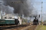 464 008 & 423 041 am 24.09.16 beim Losdampfen in Cheb/Eger