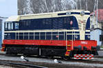 Die Diesellokomotive T 458 1190 Anfang April 2018 im Eisenbahnmuseum Lužná u Rakovníka.