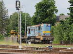 CD 740 804 an einem Bauzug in Rumburk (Rumburg); 11.06.2021
