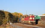 742 357-7 und 742 358-5 zu sehen am 17.10.17 beim Rangieren in Aš.