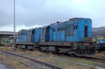 In Doppeltraktion abgestellt in Beroun Lokomotiven der BR 742.