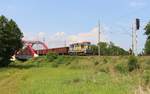 742 454-2 zu sehen am 06.06.18 bei Tršnice mit der Übergabe von Sokolov nach Cheb.