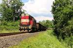 742 194-4 fuhr am 04.06.18 mit der Übergabe von Aš durch Františkovy Lázně nach Cheb.