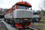 Die Diesellokomotive T 478 1004 Anfang April 2018 im Eisenbahnmuseum Lužná u Rakovníka.