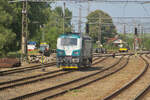 Unipetrol 753 612 am 20.05.2022 in Všetaty (CZ). Das Bild entstand bei der Durchfahrt durch den Bahnhof aus dem letzten Wagen heraus.

92 54 2 753 612 CZ-UNIDO
CZ LOKO EffiLiner 1600 Bizon
