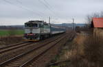 SP1989 von Karlsbad nach Marienbad mit 754 039 als Sharkersatz. Aufgenommen am 17.12.2018