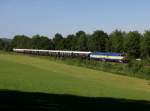 Die 754 019 und die 754 057 mit dem Orientexpress am 07.06.2014 unterwegs bei Klöpflesberg.