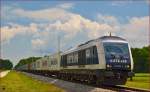 METRANS 761 003 zieht Containerzug durch Polje Richtung Koper Hafen. Auch der letzte von sieben METRANS Hercules erwischt in Slowenien. /3.6.2014