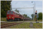 T679 1600  Sergej  war am 22.9.18 anlässlich des Tag der Eisenbahn in Budweis mit einem sehr langen Fotogüterzug Pn 54775 unterwegs.