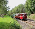 M 131.1515 hatte am 03.09.23 eine Sonderfahrt von Cheb nach Hranice v Čechách. Hier zu sehen bei Hazlov auf der Rückfahrt.