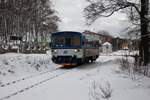 Einmal am Tag fährt ein Triebwagen von Aš město nach Hranice v Čechách und zurück.