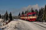 810 150-3 und 810 560-3 am MOs 26803 nach Most unterwegs bei Mikulov 24.01.2015