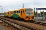 CD 814 148-3 am 23.September 2018 im Bahnhof Ceske Velenice.