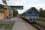 CD 854 206-0 als OS 4810 (Brno hl.n. – Jihlava) am 15.August 2018 im Bahnhof Namest nad Oslavou.