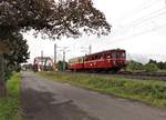 M 131.1515 fuhr am 29.08.20 eine Sonderfahrt von Cheb über Tršnice und Aš nach Hranice v Čechách. Hier ist der Zug in Tršnice zusehen.