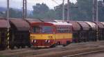  Brotbüchse  mit rotem Stern! 
Triebwagen 810178 am 21.6.1988 um 09.00 Uhr aus Blatna angekommen im Bahnhof Nepomuk.