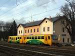 814.059 auf der Bahnlinie U2 in Klterec nad Ohř.