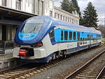 844 015-8 steht am Vormittag des 01. März 2020 zur Fahrt von Marienbad nach Cheb über Karlsbad bereit. 