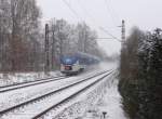 844 023-2 mit dem Os 7356 von Karlovy Vary nach Mariánské Lázně am 04.01.16 bei Nebanice.