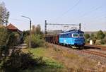 123 016-8 fuhr mit einem Kohlenzug am 21.09.20 durch Želenice n.Bílinou.