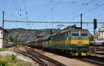 Aus Richtung Usti nad Labem Zapad kommend rollte 163 252 mit einem Kohlezug am 14.06.19 durch den Bahnhof Usti nad Labem Strekov Richtung Litomerice.