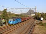 363 010-0 fuhr mit einem Kohlenzug am 21.09.20 durch Želenice n.Bílinou. Bild entstand von der Fußgängerbrücke!